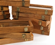 WOOD DISPLAY BOXES- LOT OF 16