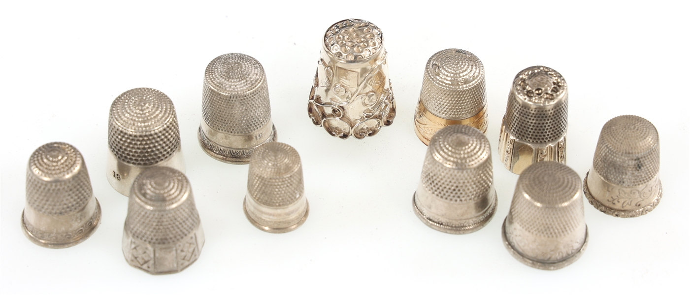 STERLING SILVER THIMBLES - LOT OF 11