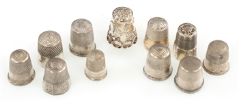 STERLING SILVER THIMBLES - LOT OF 11