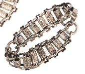 NICKEL SILVER BOOK CHAIN NECKLACE AND BRACELET