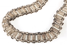 NICKEL SILVER BOOK CHAIN NECKLACE AND BRACELET