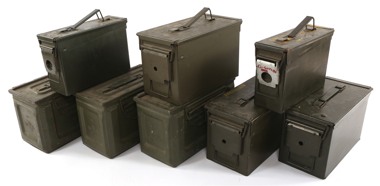 US MILITARY METAL AMMO CANS LOT OF 8