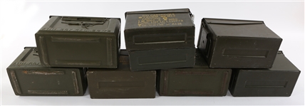 US MILITARY METAL AMMO CANS LOT OF 8