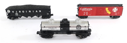 MODEL TRAIN CARS, BRITAINS FIGURINES, & TIN DUMP TRUCK