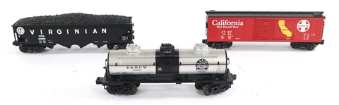 MODEL TRAIN CARS, BRITAINS FIGURINES, & TIN DUMP TRUCK