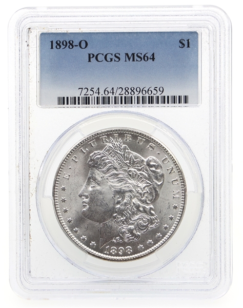 1898-O US MORGAN SILVER 1 DOLLAR COIN PCGS MS64