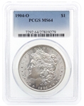 1904-O US MORGAN SILVER DOLLAR COIN PCGS MS64