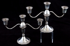 DUCHIN CREATION WEIGHTED STERLING CANDELABRA - LOT OF 2