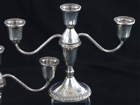 DUCHIN CREATION WEIGHTED STERLING CANDELABRA - LOT OF 2
