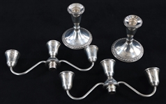 DUCHIN CREATION WEIGHTED STERLING CANDELABRA - LOT OF 2