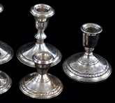 WEIGHTED STERLING SILVER CANDELSTICK HOLDERS LOT OF 6