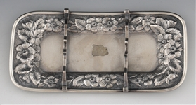 STERLING SILVER CIGAR TRAY AND MATCH HOLDER