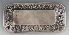 STERLING SILVER CIGAR TRAY AND MATCH HOLDER