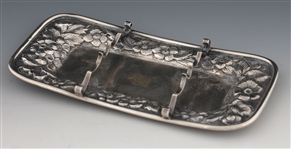 STERLING SILVER CIGAR TRAY AND MATCH HOLDER