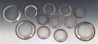 WEIGHTED STERLING SILVER COASTERS - LOT OF 11