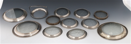 WEIGHTED STERLING SILVER COASTERS - LOT OF 11