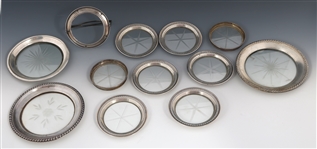 WEIGHTED STERLING SILVER COASTERS - LOT OF 11
