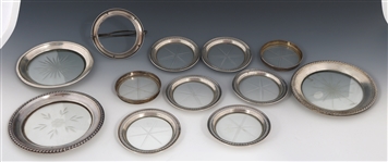WEIGHTED STERLING SILVER COASTERS - LOT OF 11