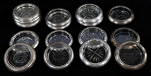 WEIGHTED STERLING SILVER COASTERS - LOT OF 16