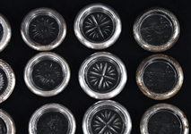 WEIGHTED STERLING SILVER COASTERS - LOT OF 16