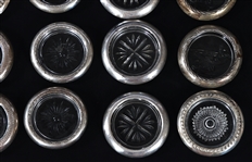 WEIGHTED STERLING SILVER COASTERS - LOT OF 16