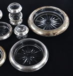 WHITING STERLING COASTERS, CANDLE HOLDER, & LIGHTER