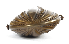 BRASS GADROONED POWDER FLASK