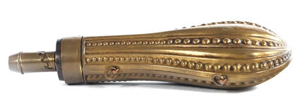 BRASS GADROONED POWDER FLASK