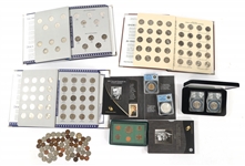 US TYPE COINS & STATE QUARTER ALBUMS