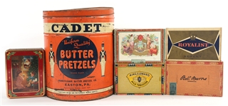 TIN, WOOD, AND CARDBOARD DECORATIVE CONTAINERS 