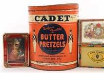 TIN, WOOD, AND CARDBOARD DECORATIVE CONTAINERS 