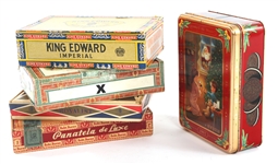 TIN, WOOD, AND CARDBOARD DECORATIVE CONTAINERS 