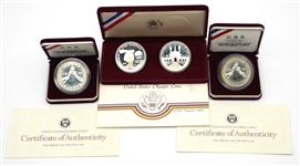 1980s US OLYMPIC GAMES COMMEMORATIVE SILVER COINS