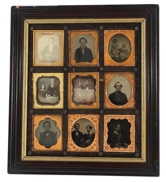 1/9 PLATE TINTYPE & DAGUERREOTYPE FRAMED GROUPING