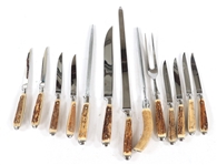 STAG HANDLE GERMAN KITCHEN KNIVES AND UTENSILS 