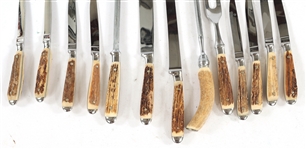 STAG HANDLE GERMAN KITCHEN KNIVES AND UTENSILS 