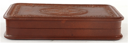 GUTTA PERCHA CASE TRAVELING CRIBBAGE BOARD