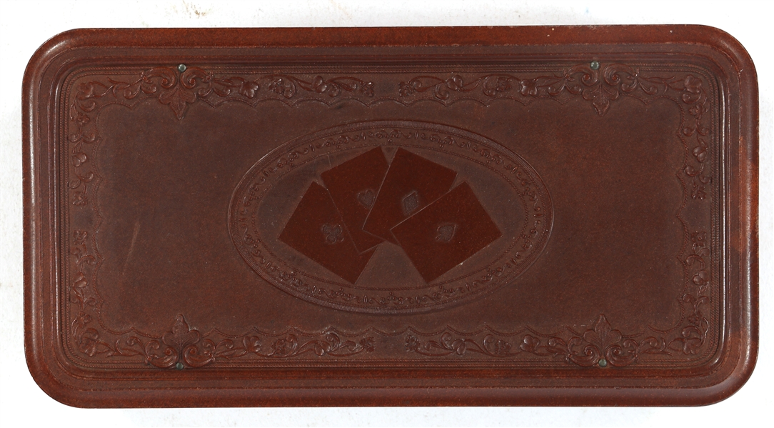 GUTTA PERCHA CASE TRAVELING CRIBBAGE BOARD