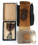 CONNECTICUT COLLEGE R.O.T.C. MEDALS & BELT BUCKLE