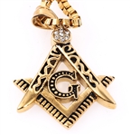 MASONIC COSTUME JEWELRY NECKLACE AND RING