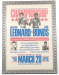 SUGAR RAY LEONARD SIGNED BOXING POSTER FRAMED