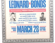 SUGAR RAY LEONARD SIGNED BOXING POSTER FRAMED