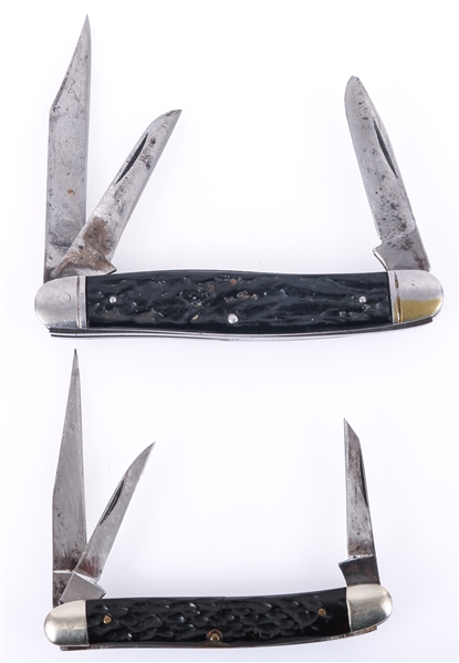 3-BLADE BONE HANDLE POCKETKNIVES - LOT OF 2