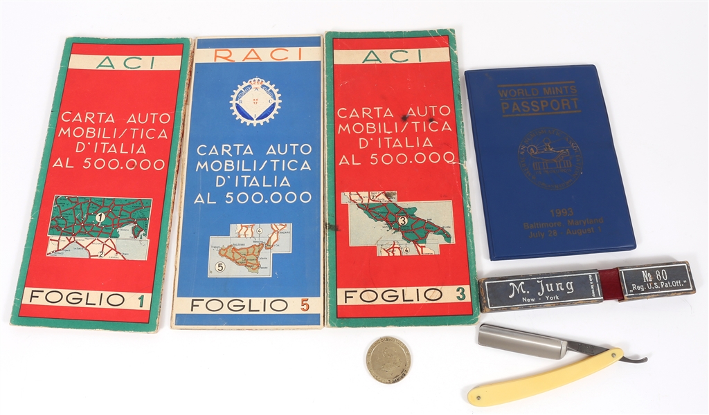 WORLD COINS, MAPS, TOKEN & M. JUNG STRAIGHT RAZOR