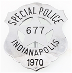 1970 INDIANAPOLIS SPECIAL POLICE BADGE NO. 677