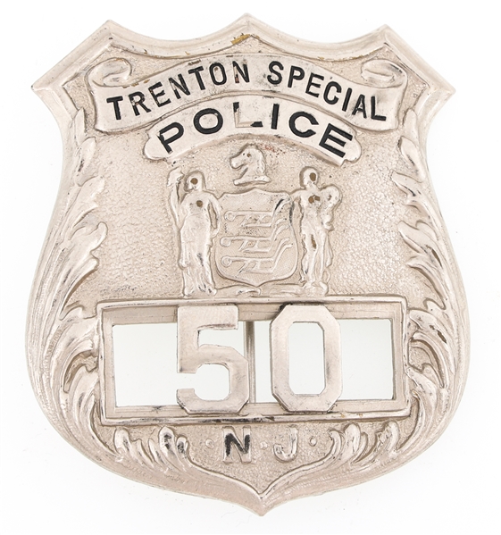 TRENTON NEW JERSEY SPECIAL POLICE BADGE NO. 50