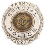 TRENTON NEW JERSEY SPECIAL POLICE BADGE NO. 227