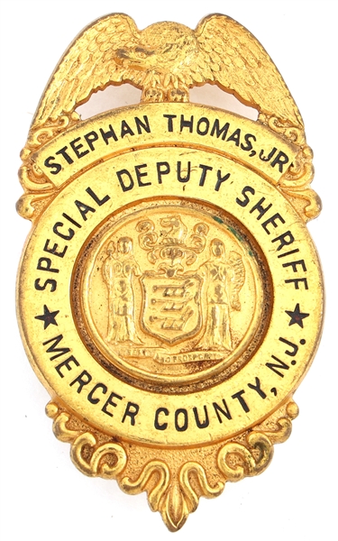 MERCER COUNTY NEW JERSEY SPECIAL DEPUTY SHERIFF BADGE