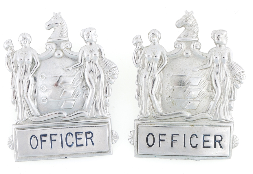 NEW JERSEY OFFICER CAP BADGES LOT OF TWO