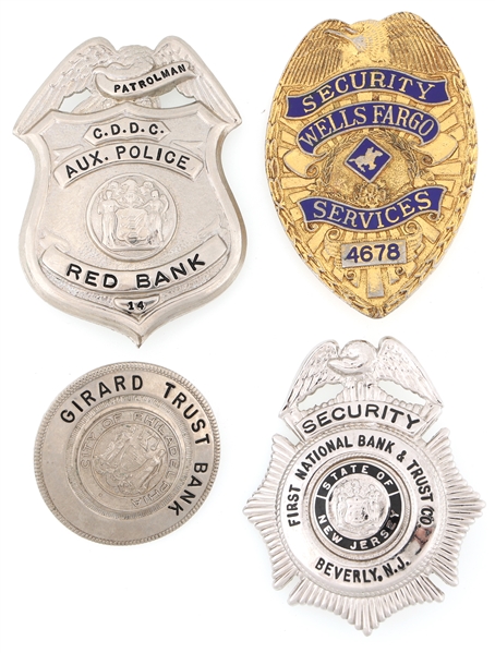 BANK SECURITY BADGES LOT OF FOUR